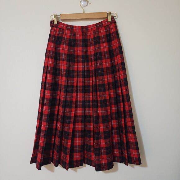 Vintage Pendleton Authentic Cunningham Tartan Womens Wool Plaid Pleated Skirt 4P - Picture 3 of 7